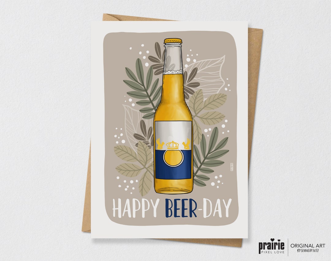 Bier Karte, Bier Geburtstagskarte, Alkohol Geburtstagskarte