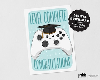 Carte de graduation de joueur, carte drôle de diplômé, carte imprimable, carte téléchargeable, carte de téléchargement numérique, carte de voeux numérique, carte numérique