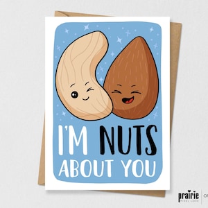 Nuts Pun Card, Food Birthday Card, Food Greeting Card, Food Valentines Day Card, Pun Card, Punny Card, Food Lover, Nut Card,