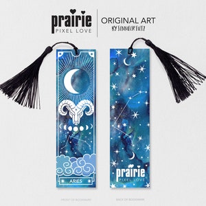 Aries Bookmark, Zodiac BookMark, Zodiac Gift, Star Sign Bookmark, Astrology Bookmark, Zodiac Sign, Astrology Gift, Book Lover, Star Sign