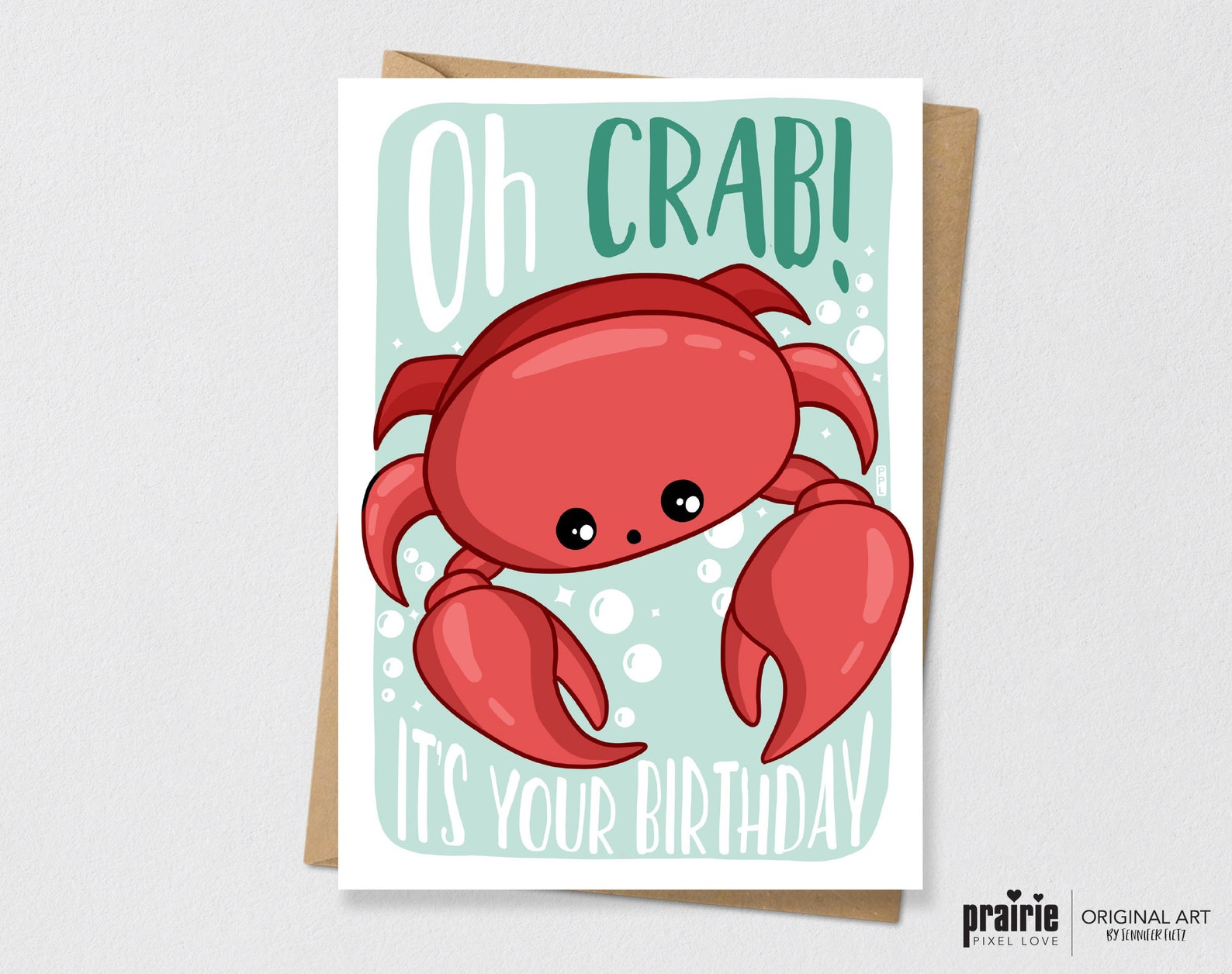 Oh CRAB Birthday Card Birthday Card Funny Card Funny Etsy