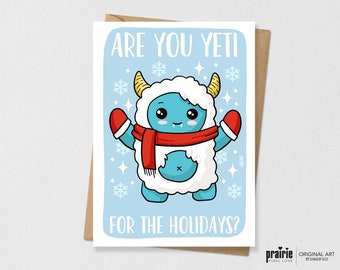 Yeti Christmas Card, Yeti Funny card, Christmas Card, Holiday Card, Funny Christmas Card, Cute Card, Pun Card, Cute Christmas Card