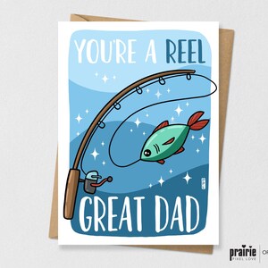 Carte papa à la canne à pêche, carte papa Fish, carte papa, carte de bande Cool Fish, carte de fête des pères, drôle de carte de fête des pères, carte drôle de papa