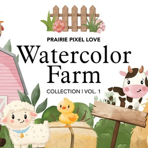 Pink Farm Clipart, Pink Farm, Farm Animals Clipart, Baby Farm Animals, Barn Clipart, Cow Clipart, Horse Clipart, Barn yard, Clipart Graphics