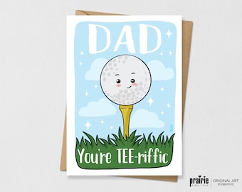 Tee Golfing Dad card, Dad Golf card, dad card, Tee-riffic card, Father’s Day card, funny Father’s Day card, dad funny card