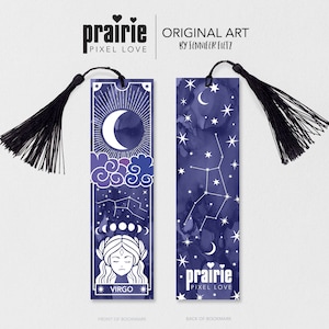 Virgo Bookmark, Zodiac BookMark, Zodiac Gift, Star Sign Bookmark, Astrology Bookmark, Zodiac Sign, Astrology Gift, Book Lover, Star Sign