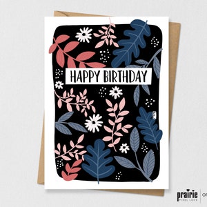 Cartão de aniversário impresso, Cartão de aniversário, Cartão de aniversário floral, Cartão de aniversário, Cartão de aniversário adulto, Cartão de aniversário adolescente,