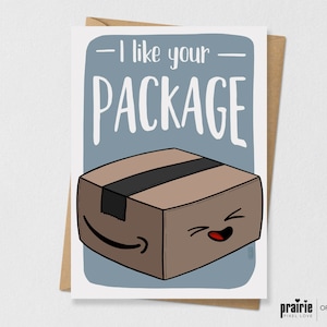 Amazon Husband Card, Amazon Package, Valentines Day Card, Package Gift, Birthday Card, Pun Card, Punny Card, J’aime votre forfait, Petit ami