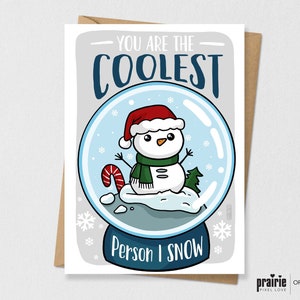 Carte de Noël Snow Globe, Carte drôle, Carte de Noël Snowman, Carte de Noël, Carte de Noël drôle, Carte mignonne, Carte de jeu de mots, Carte de Noël mignonne