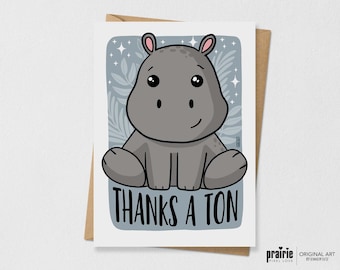 Hippopotamus birthday card, Hippopotamus card, Hippo card, Animal card, Hippopotamus birthday, Hippopotamus Valentine’s, Hippopotamus Gift