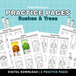 Plantilla para colorear texturas de plantas: Página de práctica imprimible (PDF)