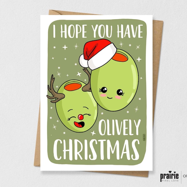 Olive Christmas Card, Funny card, Merry Christmas Card, Holiday Card, Funny Christmas Card, Cute Card, Pun Card, Cute Christmas Card