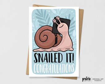 Snail graduation card, graduation card, Snailed it, graduation, grad gift, middle school grad, Snail, Graduation gift, Snail Lover