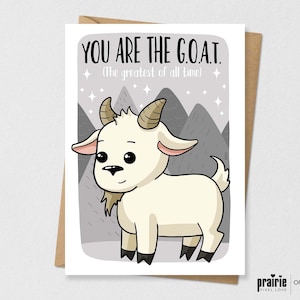 Carte GOAT, Carte de saint-valentin de chèvre, Cadeau de chèvre, Carte d’anniversaire de chèvre, Chèvres, Grande carte d’anniversaire, Carte de jeu de mots, Carte Punny