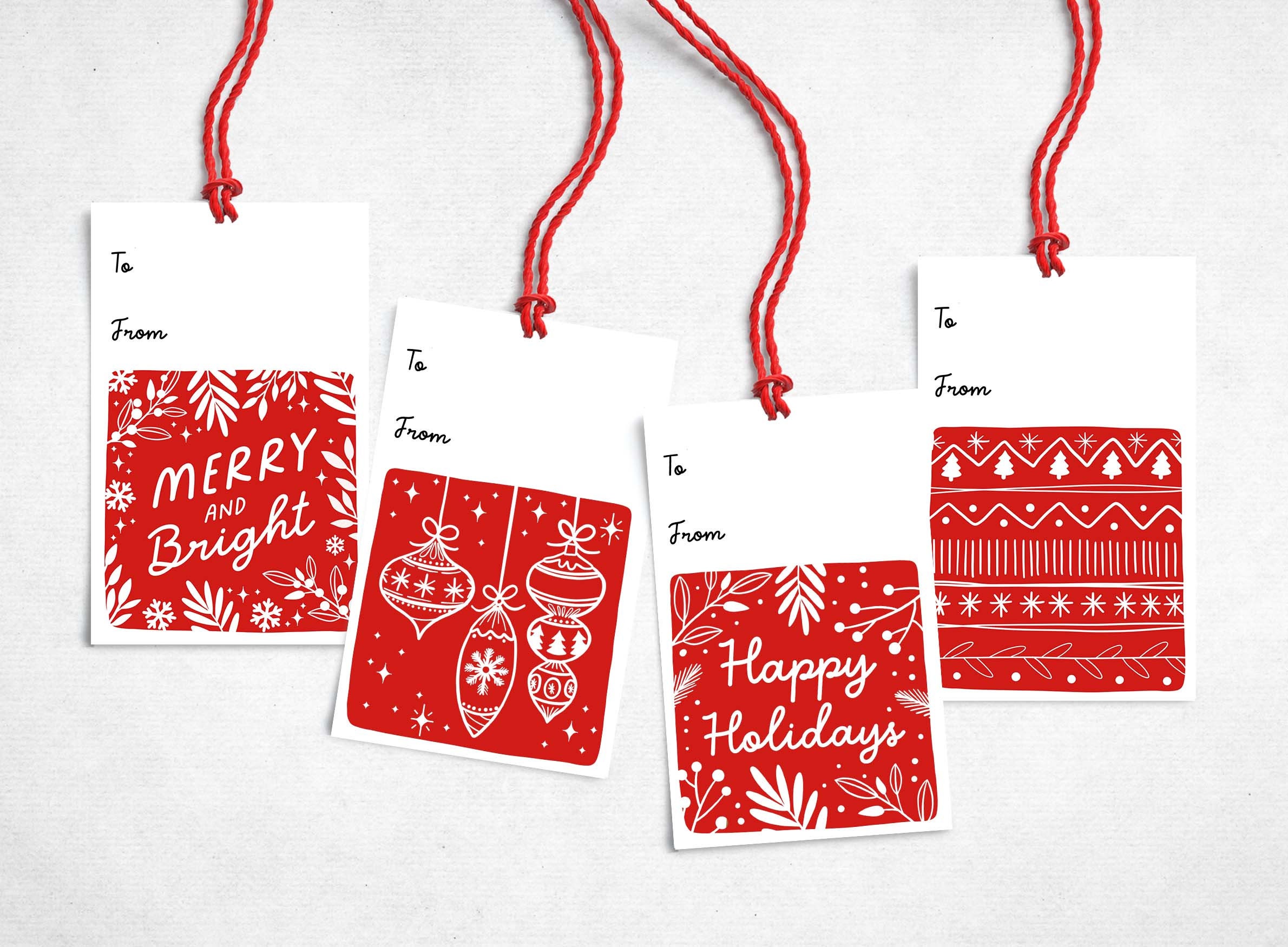 Christmas Gift Tags Set of 8, Tags for Presents, Homemade Gift, Dimensional  Tags, Holiday Gift Tags, Tag Stickers, Traditional Gift Tags GT1 