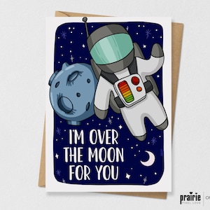 Carte d’astronaute, valentine d’astronaute, carte d’espace, anniversaire d’espace, Valentine d’espace, Valentine de lune