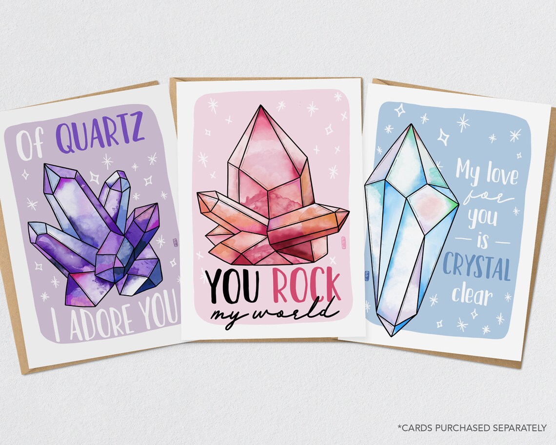 Printed Crystal Card Crystal Birthday Card Crystal Card Gem Etsy