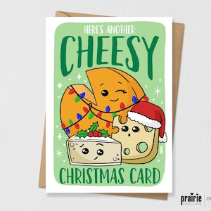 Carte de jeu de mots au fromage de Noël, carte de fromage, carte de fromage, carte de fromage, cadeau de fromage, carte, carte de jeu de mots, carte d’amour