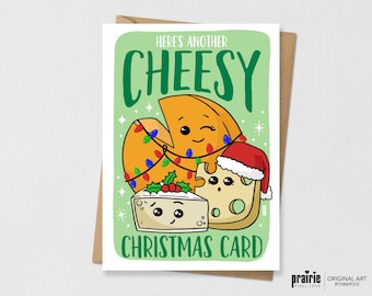 Christmas Cheese Pun Card, Holiday cheese card, cheesy Card, cheese Card, cheese Gift, Card, Pun Card, Love Card