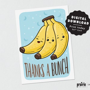 Carte de jeu de mots banane, carte de remerciement, carte banane, carte d’anniversaire banane, cadeau banane, carte d’anniversaire jaune, carte jeu de mots, banane merci