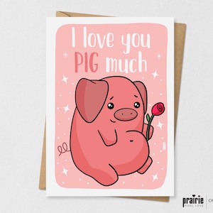 Pig card, pig gift, pigs, pig birthday card, pig Valentine’s, farm Valentine’s, farm birthday
