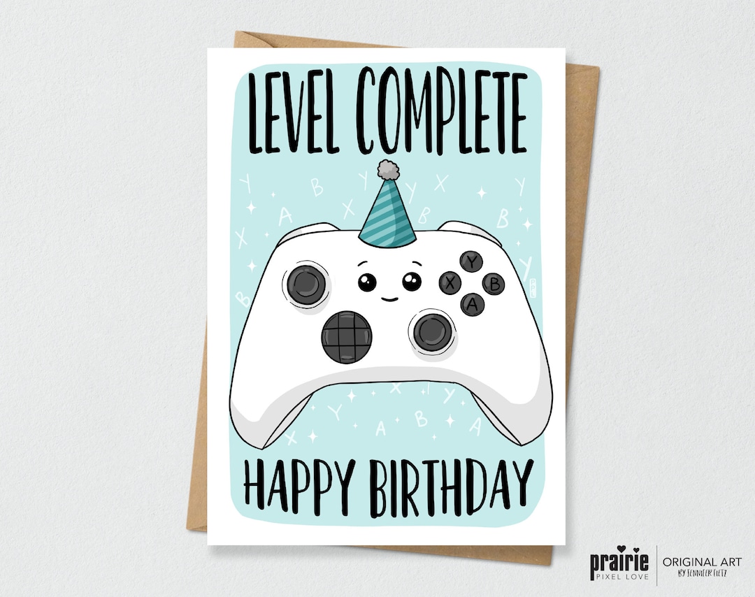 Gamer Birthday Card, Funny Birthday Card, Gamer Card, Xbox