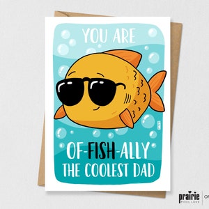 Tarjeta de papá de pesca, tarjeta de papá pescado, tarjeta de papá, tarjeta de cinta de pescado fresco, tarjeta del Día del Padre, tarjeta divertida del Día del Padre, tarjeta divertida de papá