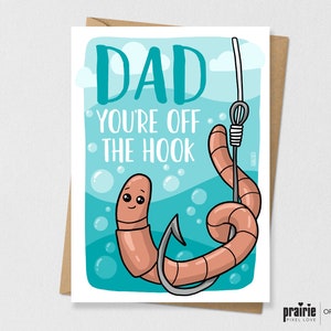 Tarjeta de papá de gusano de pesca, tarjeta de pez de papá, tarjeta de papá, tarjeta de gusano, tarjeta del Día del Padre, tarjeta divertida del Día del Padre, tarjeta divertida de papá