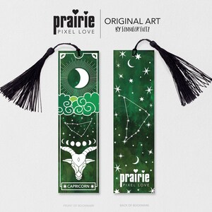 Capricorn Bookmark, Zodiac BookMark, Zodiac Gift, Star Sign Bookmark, Astrology Bookmark, Zodiac Sign, Astrology Gift, Book Lover, Star Sign