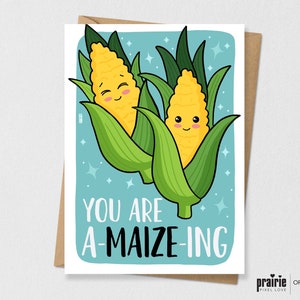 Mais Karte, Mais Geburtstagskarte, Essen Grußkarte, Essen Valentinstag Karte, Pun Karte, Punny Karte, Food Lover, Süße Karte, Lustige Karte