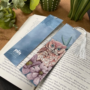 Owl Bookmark, Illustrated, Owl Gift, Book Gift, Book Nerd, Bookworm, Bookmark For Women, Tassel, Owl, Watercolour, Gift, Bookmark