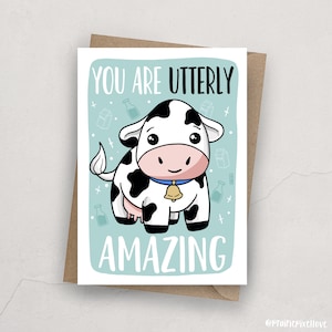Carte vache, carte d'anniversaire vache, carte de voeux vache, amoureux des vaches, cadeau vache, carte de voeux, carte d'anniversaire