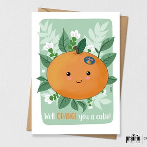Carte Orange Cutie imprimée, Carte d’anniversaire Orange, Cutie Orange, Carte anniversaire, Carte De Jeu de Mots, Carte Punny, Anniversaire Orange, Carte d’anniversaire de l’adolescence