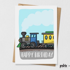 Carte d’anniversaire de train imprimée, carte d’anniversaire de train, carte de train, carte d’anniversaire, carte d’anniversaire pour enfants, carte d’anniversaire pour garçons