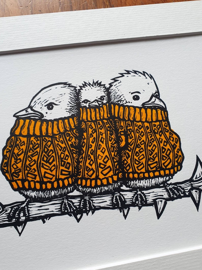 The Weird Sisters - Handmade Linocut Bird Art Print - Etsy
