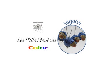 Anneaux marqueurs pour le tricot, Les P'tits Moutons / Color / Lagoon