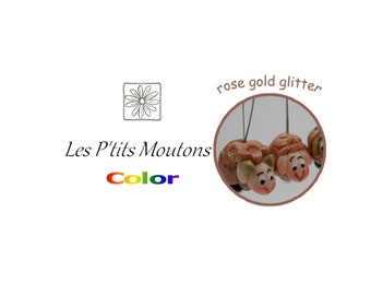 Anneaux marqueurs pour le tricot, Les P'tits Moutons / Color / Rose Gold Glitter