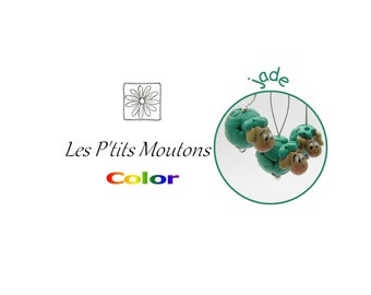 Anneaux marqueurs pour le tricot, Les P'tits Moutons / Color / Jade