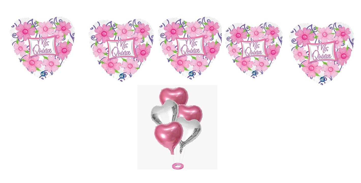  La Quinceañera Birthday Decorations (Mis Quince Anos Sash,  Feliz Quinceanera Banner, Rose Gold Foil Curtains, Heart Balloons, Pink &  White Balloons) 15th Birthday Party Supplies Photo Props : Home & Kitchen