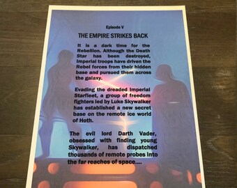 Star Wars - Unique Print Poster A4, The Empire Strikes Back, Luke Skywalker, Darth Vader.