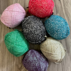 Lurex Cotton Metallic Yarn: Sparkly Knit & Crochet (251 yards)
