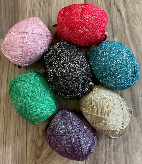 【まるちゃん】CottonGabardine x WoolMelton Metallic Yarn | Metallic Cotton Yarn | Lurex Cotton Yarn
