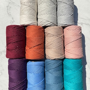3mm Macrame Cord: 246ft Single Strand Recycled Cotton Rope