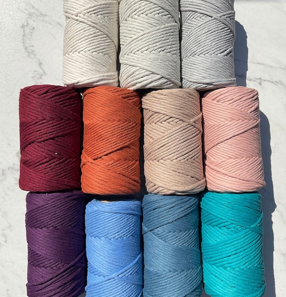 3mm Macrame Cord: 246ft Single Strand Recycled Cotton Rope