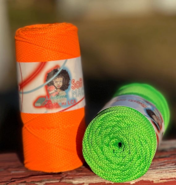 Neon Polyester Yarn. 4mm Soft Rope, 147 yds