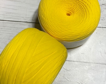 Hilo para camisetas, tejido de punto 100% algodón, 109 yardas, amarillo brillante.