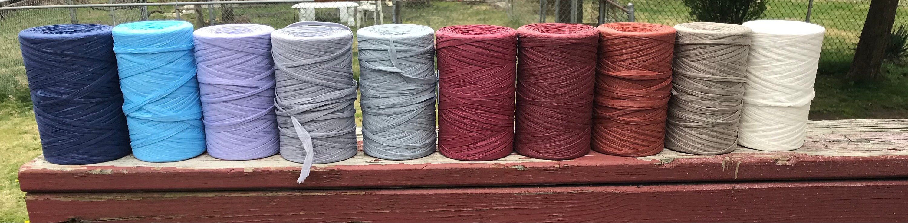 RAFFIA YARN 273 Yards/250 Meters Blue Raffia Yarn Red Etsy