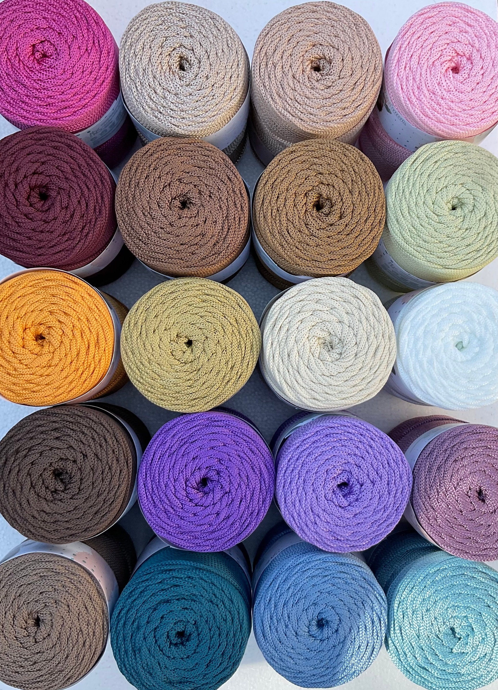 2 Mm Polyester Macrame Cord, 100 Gr 150 M Quality Polyester Macrame Yarn,  PP Cord for Knitting Bag, Polyester Yarn for Crochet Bag 