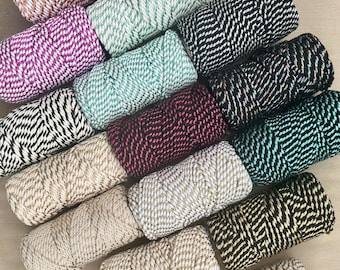 Cuerda de macramé metalizada. Mezcla de algodón metalizado, 43 metros (141 pies).