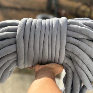 Chunky Cotton Yarn: Jumbo Arm Knitting, 45 Yards. Gray Yarn